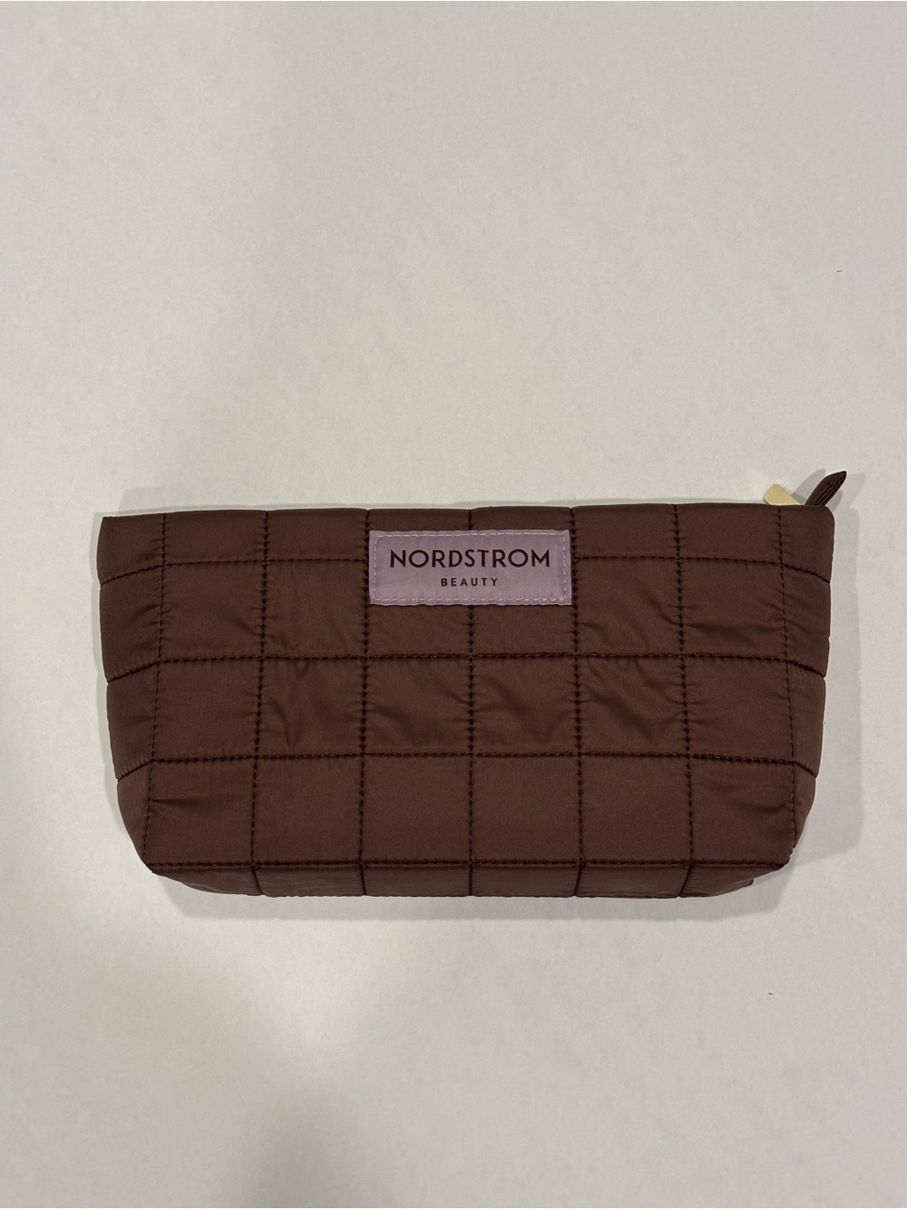Nordstrom Beauty Quilted Cosmetic Pouch in Brown